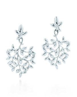 Olive leaf drop earrings